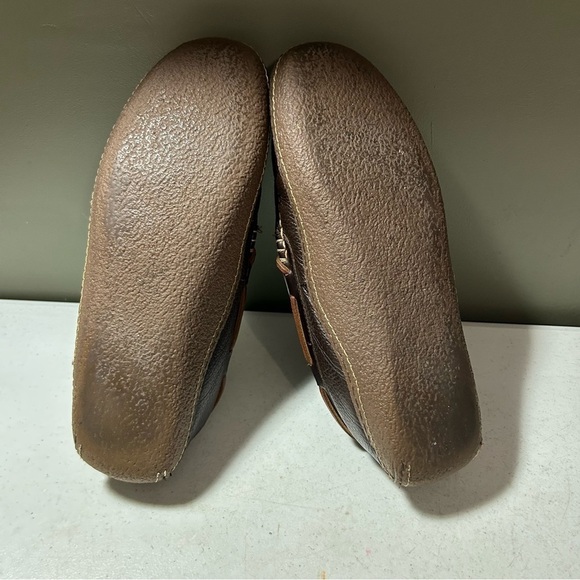 LL Bean HandSewn Men’s Size 11M Brown Leather Slippers Flannel Lined Moccasins - Picture 6 of 7